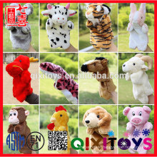 Custom cheap animal plush Hand/ finger Puppets,animal shape plush hand puppet